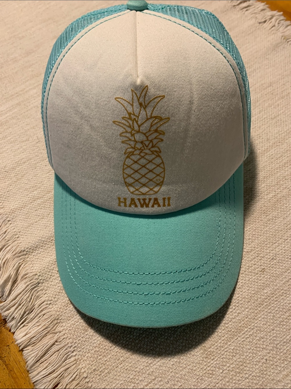 Billabong Hawaii Pineapple Trucker Hat - Teal & White
